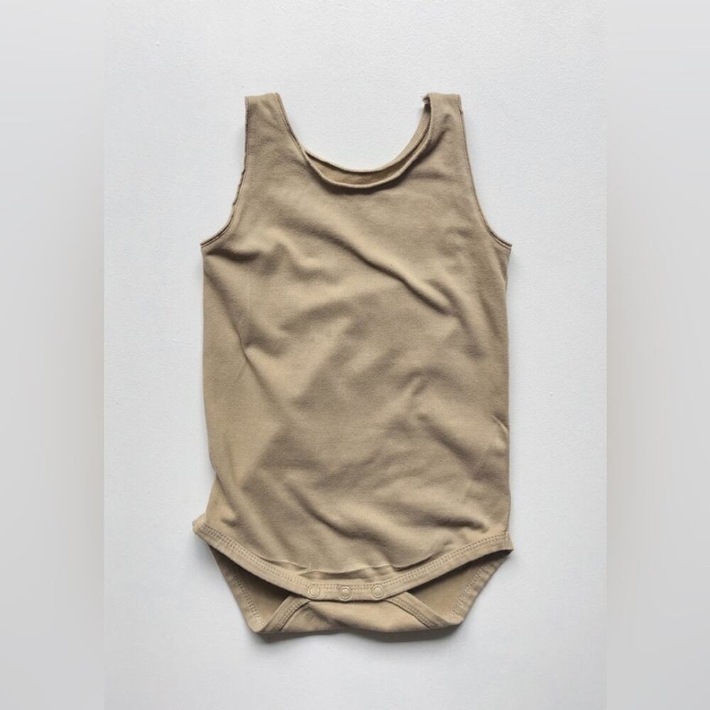 Kids Sleeveless Bodysuit - Beige